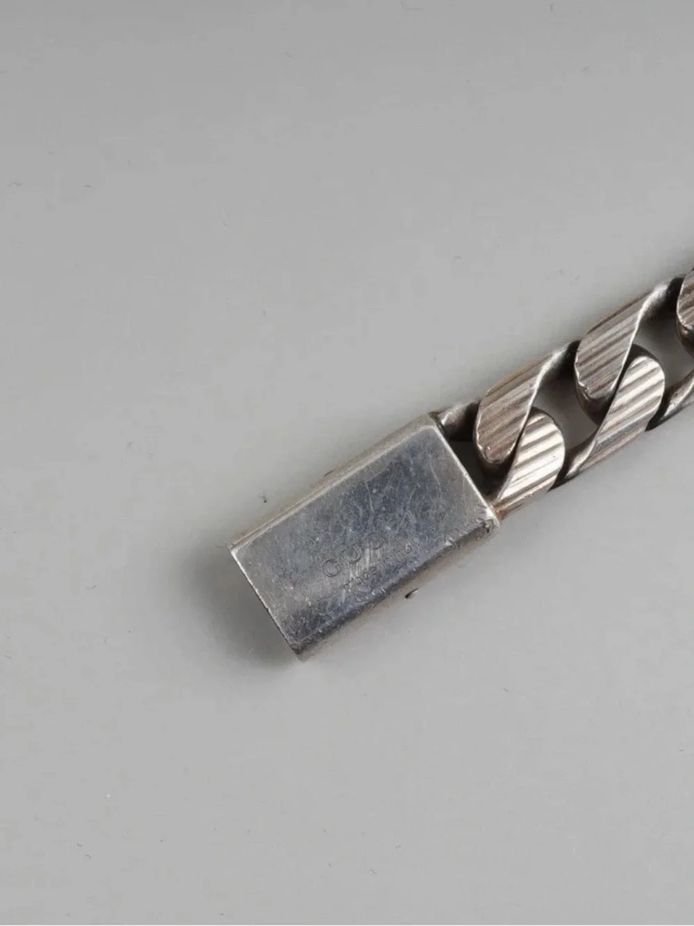 Gucci Silver Chunky Curb Chain Bracelet
